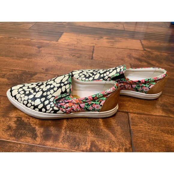 Coach C103 Multicolor Floral | Black & White Animal Print Slip On Flats, Size 8 - Picture 6 of 10